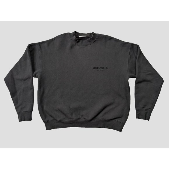Essentials Fear of God Sweatshirt READ Mens Medium Black Long Sleeve - Picture 1 of 13